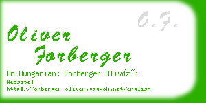 oliver forberger business card